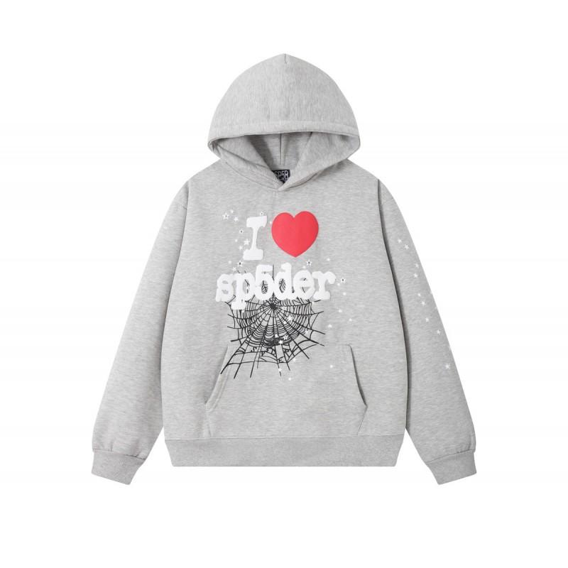 Unisex Übergroßes Kapuzenpullover-Set Mit Spinnennetz-Folienaufdruck Warm Fleecegefüttert Lockerer Schnitt Streetwear Herren Damen