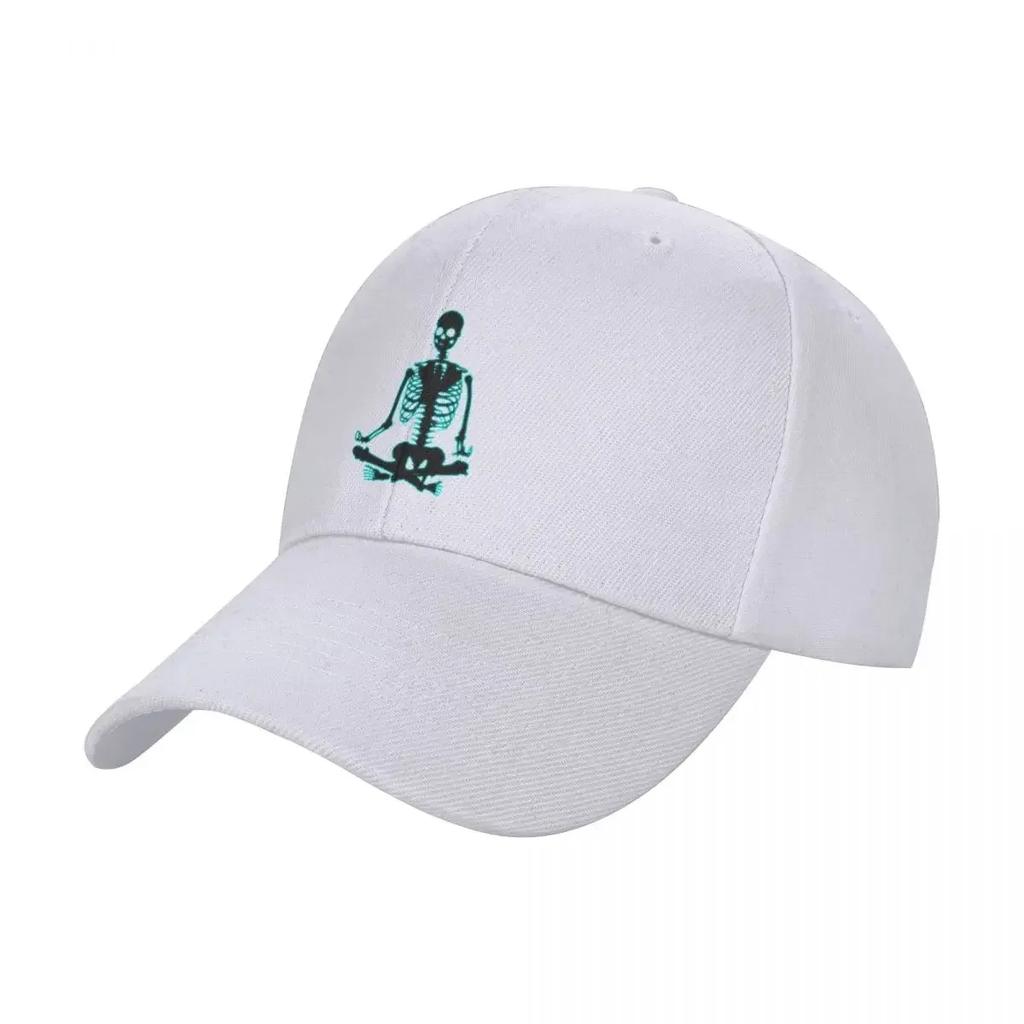 Skeleton Meditating Blue Glow Baseball Cap Birthday Sun  Hat Unisex Luxury For Girls Unisexs