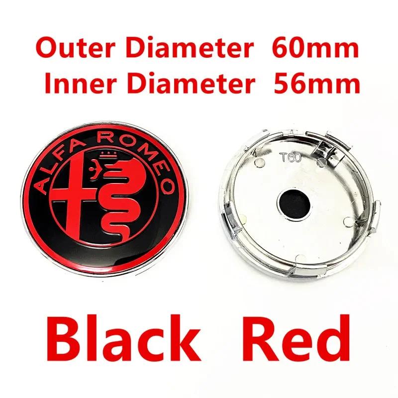 For Alfa Romeo 2026 Hot Sticker 4 Pcs 50mm 56mm 60mm Alfa Romeo Car Rim Hubcap Cover Wheel Center Hub Caps Logo Badge Emblem Acc
