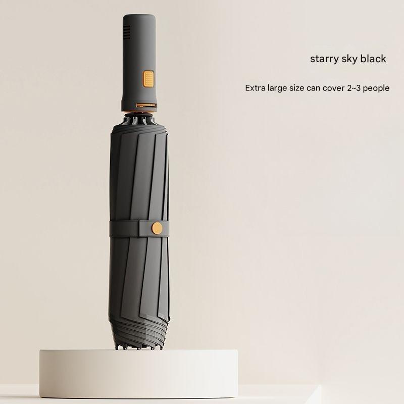 10 Bone Fully Automatic Sectional Retractable Anti-Rebound Reverse Folding Sunny Wind-resistant Portable Umbrella чёрный