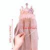 Sweet Sparkly Tulle Headbands Pink White Hair Accessories Princess Crown Veil  Party Decoration