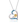 Boho Fashion Flower Pendant Necklace for Women Girl Charm Blue Imitation Opal Necklace Trendy Wedding Party Jewelry