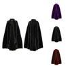 Halloween Costume Cloak With Gold Trim For Cosplay And Fantasy Role Play
