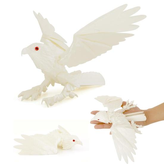3D Printed Eagle Figurine Movable Joints Eagle Figure Model Toy Articulated Bird Figurine Home Office Bookshelf Desktop Decoration Ornament