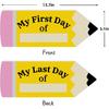 First Day of School Board - Double-Sided Printing Pencil First and Last Day of School Sign - 1st Day of Kindergarten Preschool Chalkboard for Back to