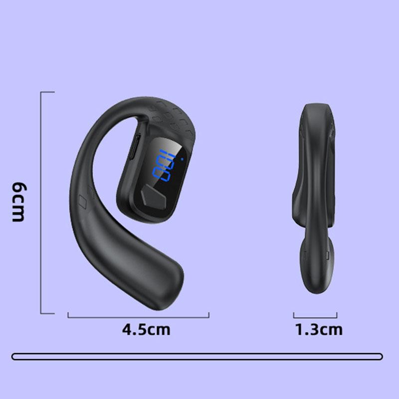 Słuchawka Bluetooth z obrotem 180° OWS Przewodnictwo Powietrzne Muzyka HiFi Z Wyświetlaczem Cyfrowym Zestaw Słuchawkowy Biznesowy na Lewe i Prawe Ucho