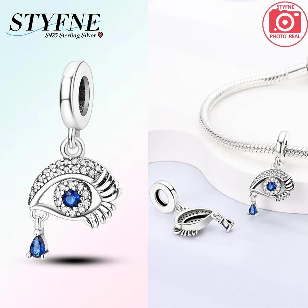 Girl Original Metal Charms Azure Zircon Circular Demon'S Eye Infinity Sun Pendant Fit Bangle Fine Gift Make your own Accessory Accessory Elegant