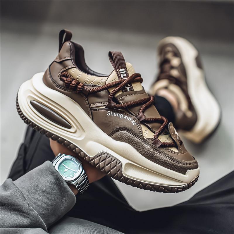 Personality Lace-up Chunky Sneakers Man Street Style Trend Men's Sneakers Low Cut Designer Platform Shoes For Man Casual Shoes