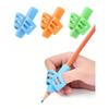 Children's Calligraphy Practice Double Finger Set Pen Holder To Correct Students' Writing Posture Soft Glue Pen Cover