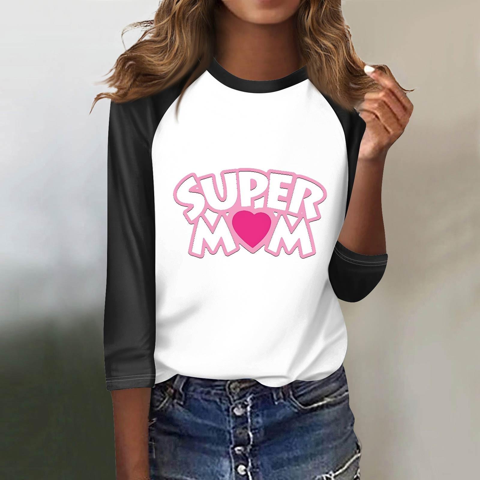 

Женская модная повседневная футболка с круглым вырезом, рукавами семь, на пуговицах с принтом XL белый