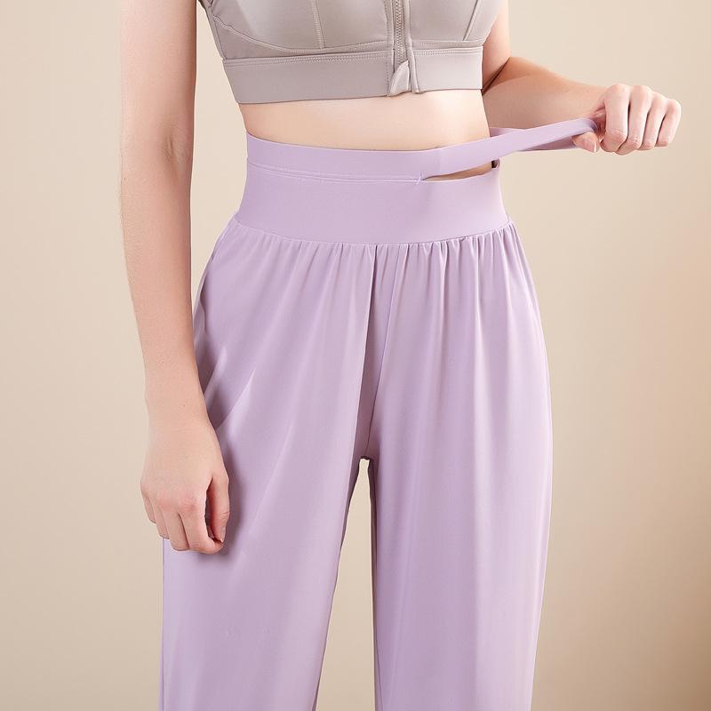 Pantalones de chándal holgados de cintura alta de secado rápido para mujer para Yoga y Fitness