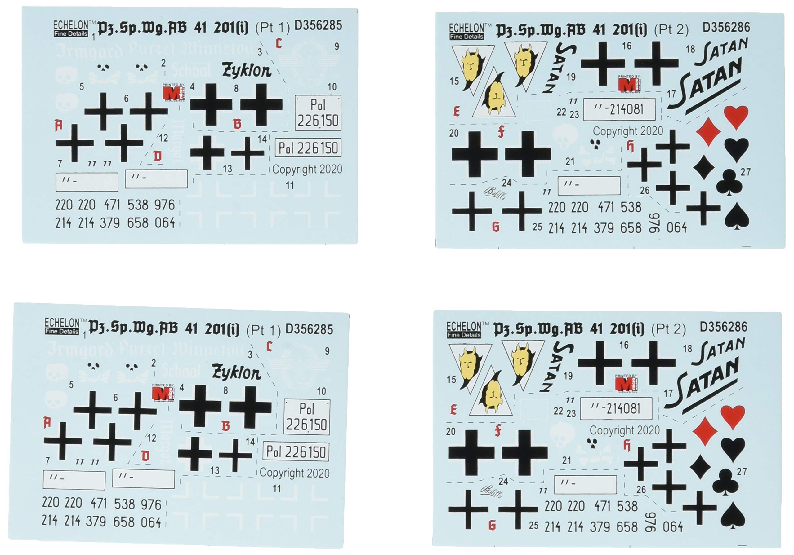 

Echelon 1/35 WWII German Army Vehicle Fire Extinguisher Labels Parts 1 & 2 Combo Set Plastic Model Decals D356289