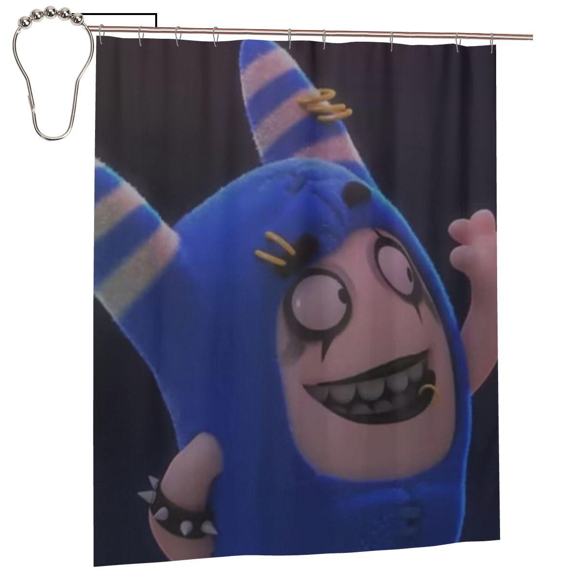 

Cartoon Oddbods Cute Shower Curtain Bathroom Polyester Waterproof Bath Curtains With Hooks W60H190(CM)-1 Pcs