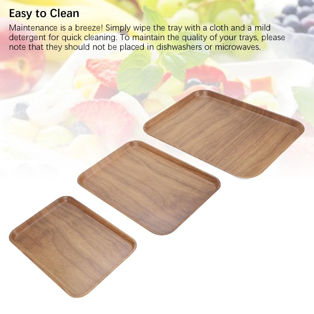3Pcs Melamine Serving Tray Raised Edge Display Tray Modern Breakfast Serving Trays Bedside Use