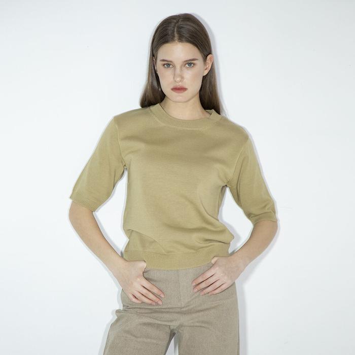 Raye Lily Knit Top (Khaki Beige) Free