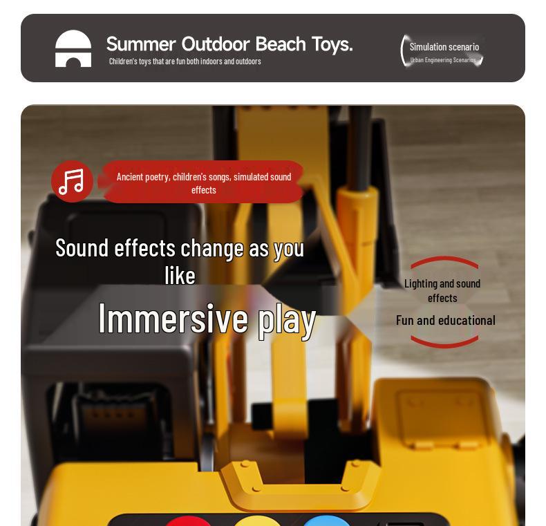 Oversized Toy Excavator Truck for Boys – Digger Dump and Transport Engineering Vehicle with Crane Shovel