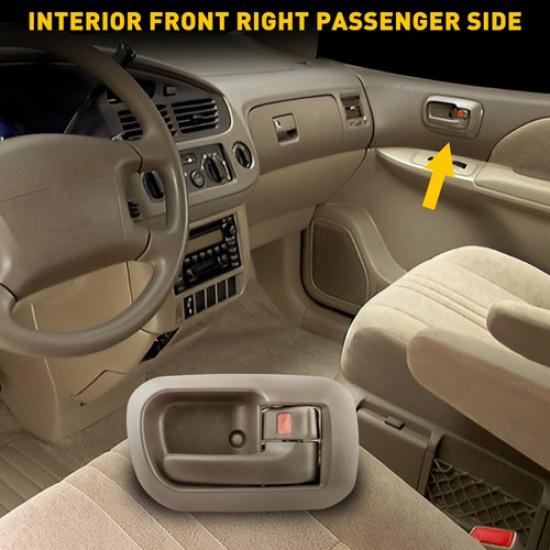 For 98-03 Sienna Toyota Front ide Interior Right Door Handle & bezel Beige