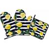 Vintage Flower Oven Mitts and Pot Holders Sets Rose Leaf Branch Spring Nature Heat Resistant 3pcs for Cooking Baking BBQ