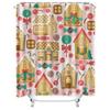 TU Badrumsduschdraperi Söt Tecknad Husmönster Vattentätt Tyg Dekor Vintage Stil Hemtextil Modern Design