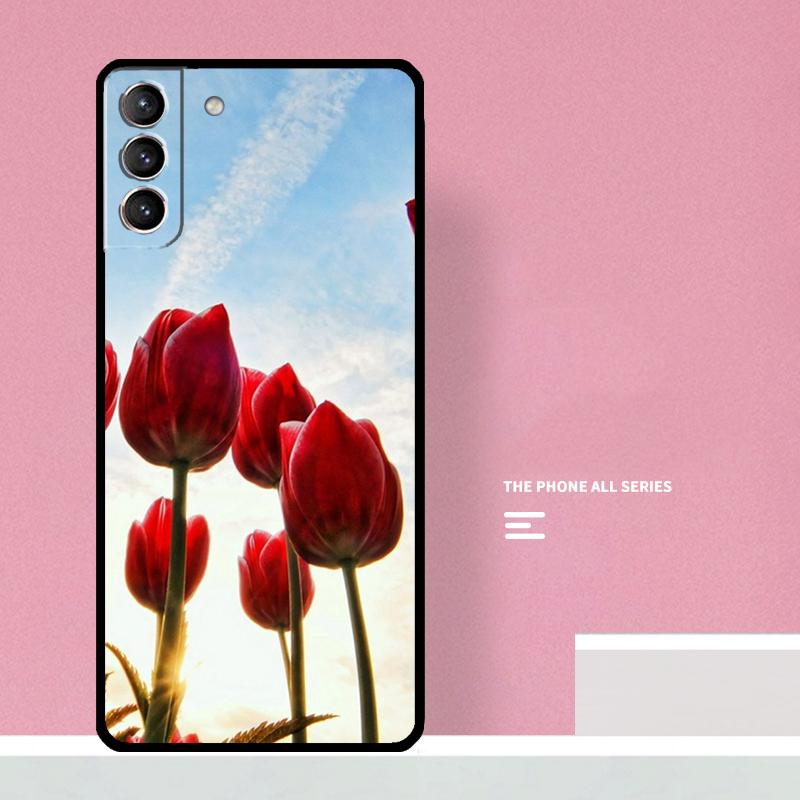 Tulips Flower Phone Case For Samsung Galaxy S26 S25 S24 S20 S21 S22 S23 Ultra S10 Plus S25 FE Cover Coque