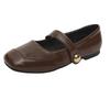 Temperament square head shallow mouth Mary Jane single shoes female flat 2025 spring and summer Korean version gentle fairy style thick heel small le