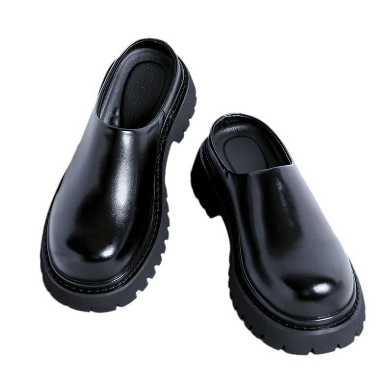 Super hot Internet celebrity thick bottom heightening slippers men's 2025 spring and autumn new popular outer wear bag head half slippers 3205-R