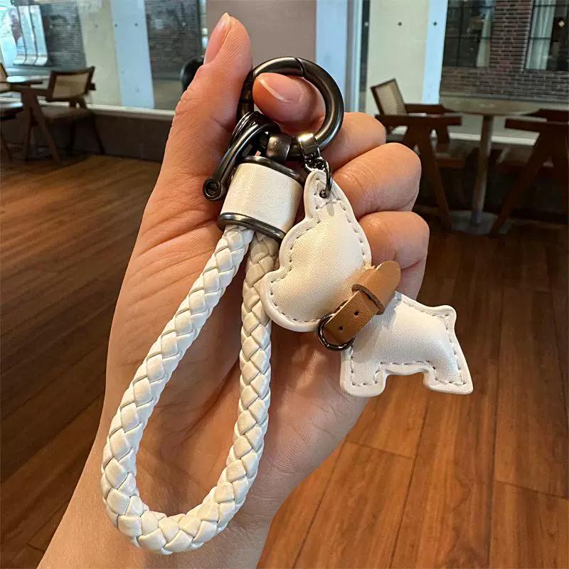 French Bulldog Puppy Handmade Car Keychain Cute Creative Bulldog Pendant Couple Gift Premium Bag Accessory