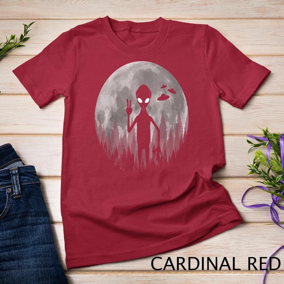 Funny Alien And Ufos Graphic Moon Extraterrestrial Aliens T-Shirt Unisex T-shirt 2 L
