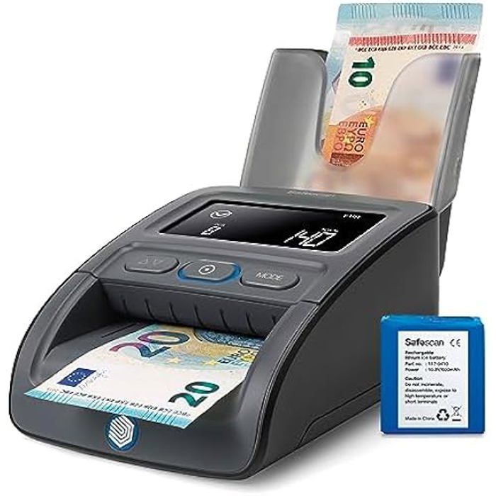 Détecteur de faux billets - safescan - 155-s - portable - détection 7 points - compteur de billets