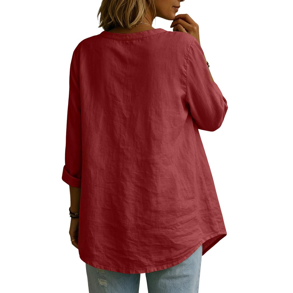 Women's Fashion Loose-Fit -Color Casual Top