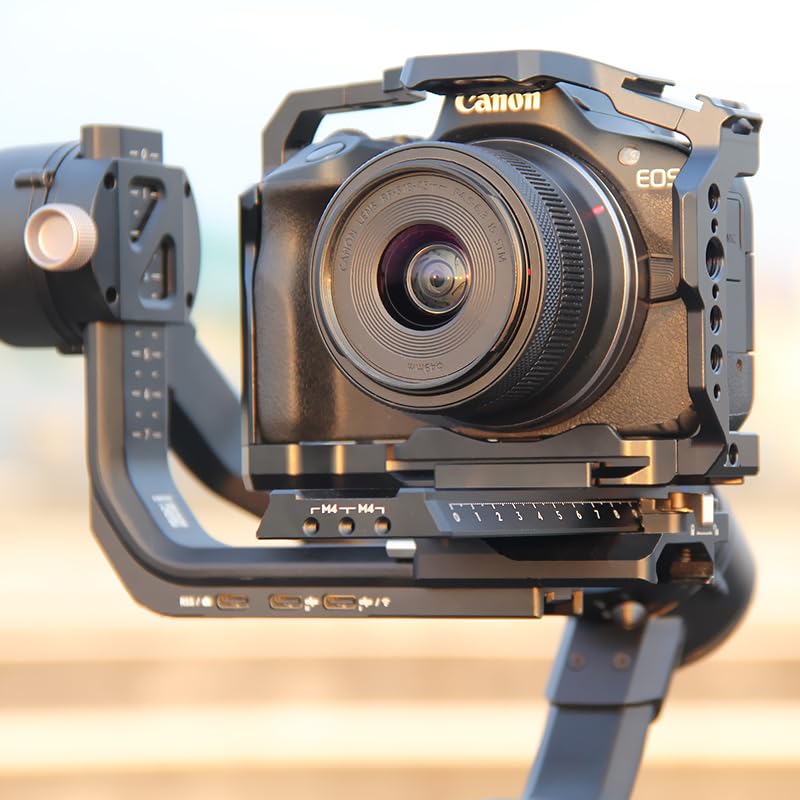 SIUTATDSH Kamerakäfig für Canon EOS Super-Blitzschuh Arri-kompatible Schraube Arca-Platte im Lieferumfang R50, Erweiterbar, Integrierte Halterung, Löcher,