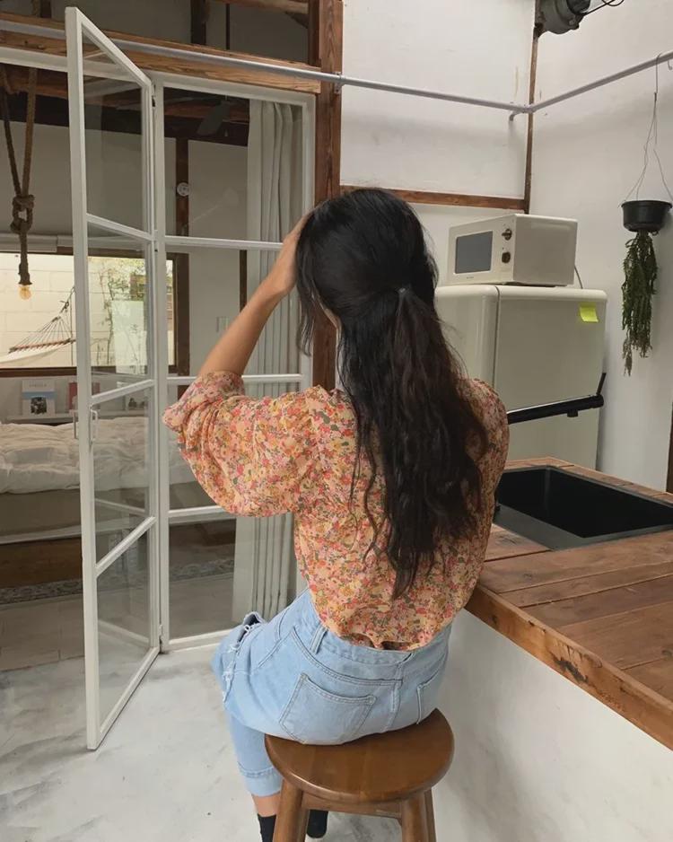 2025 Spring/Autumn Women's Floral Long-Sleeve Single-Breasted Casual Shirt