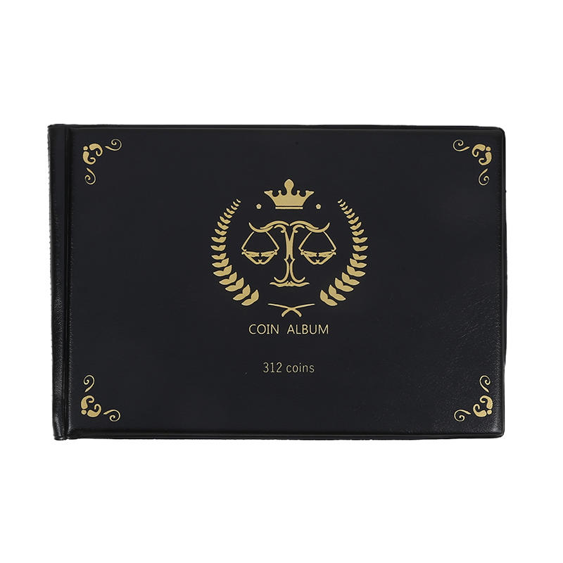 Black 312-Grid Coin Collection Album - Large Small Pocket Combinatio for Commemorative Circulation Coins Protective Display Binder