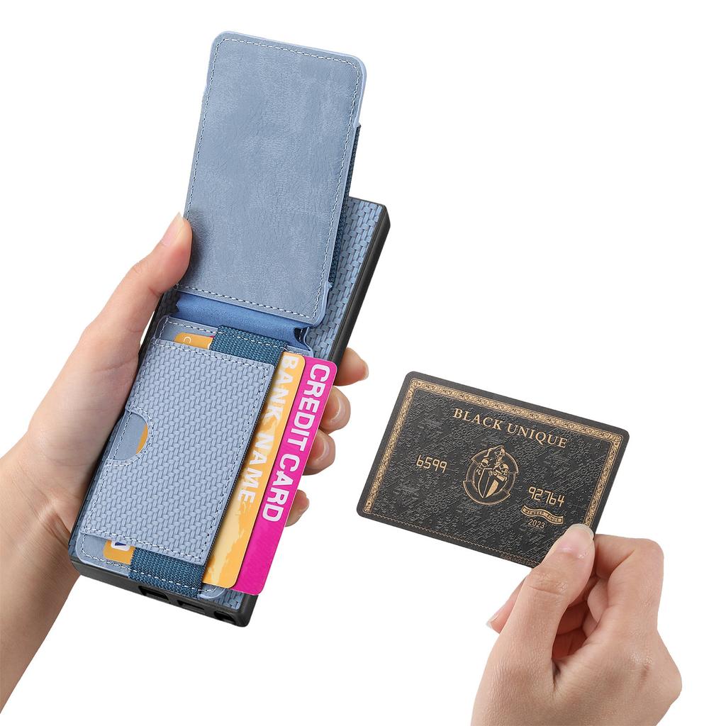 For Samsung Galaxy S25 Ultra Case with Card Holder Kickstand Leather Back Cover