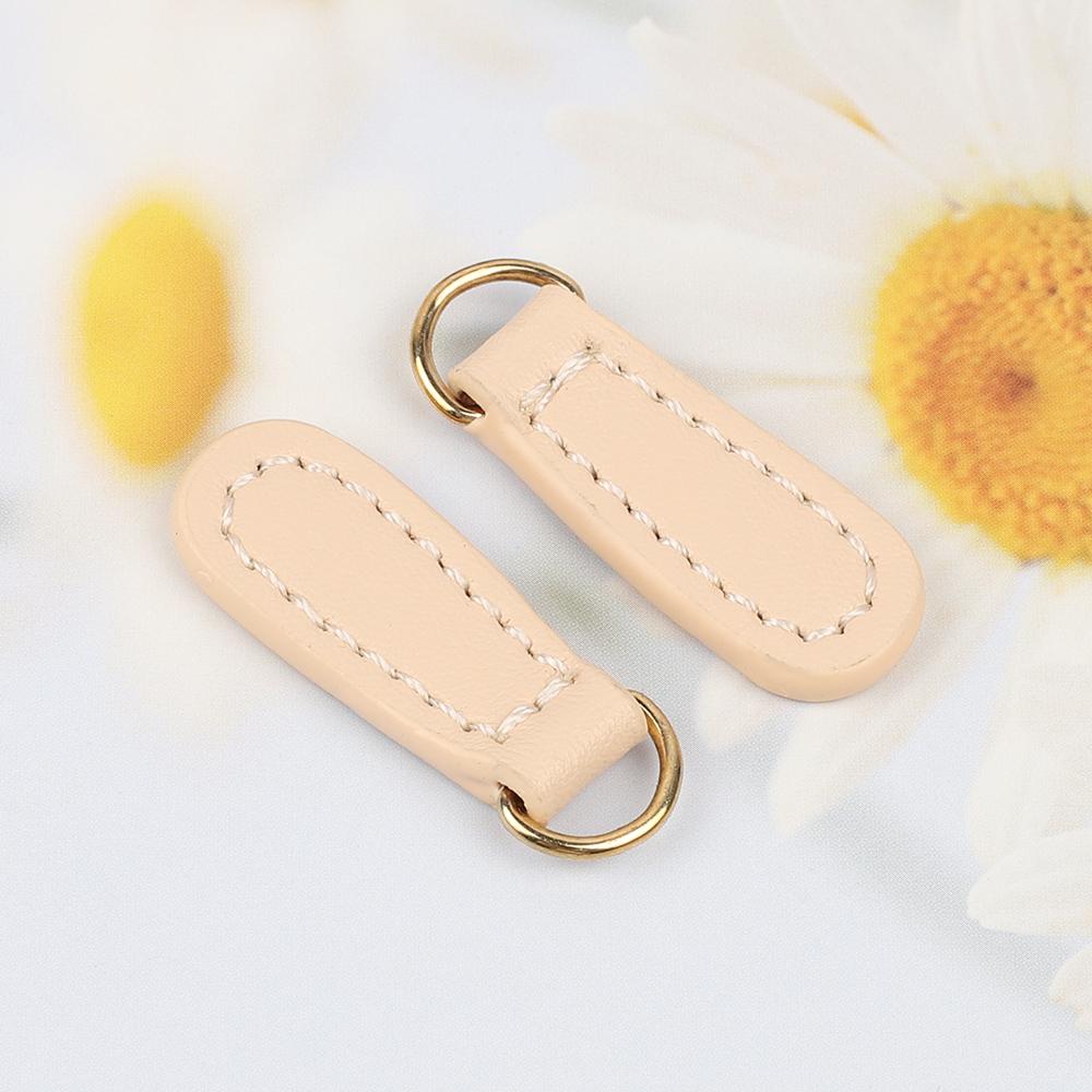 

5pcs Genuine Leather Zipper Zip Puller Head for Backpack Zipper Buckle Pendant Pull Tab DIY Sewing Clothing Bag Accessories бежевый