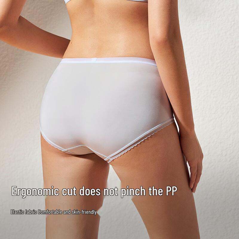 Maniform Women's Lace Mid-Waist Cotton Underwear