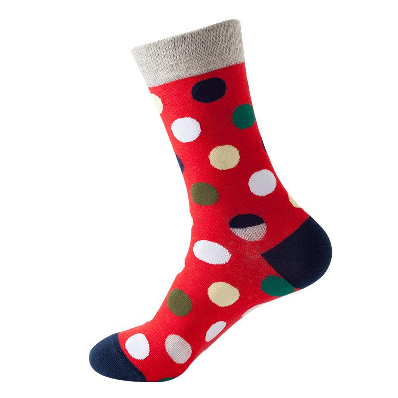 Hundreds Fashion Business Men 100% Cotton Happy Lattice Socks Unisex Boys Combed Hip Hop Street Skateboard Funny High Sox Set