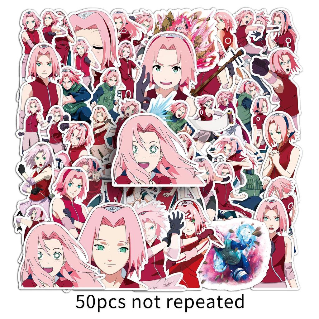 Cherry Blossom Naruto Anime Stickers - 50 Sheets for Journals or Decor.