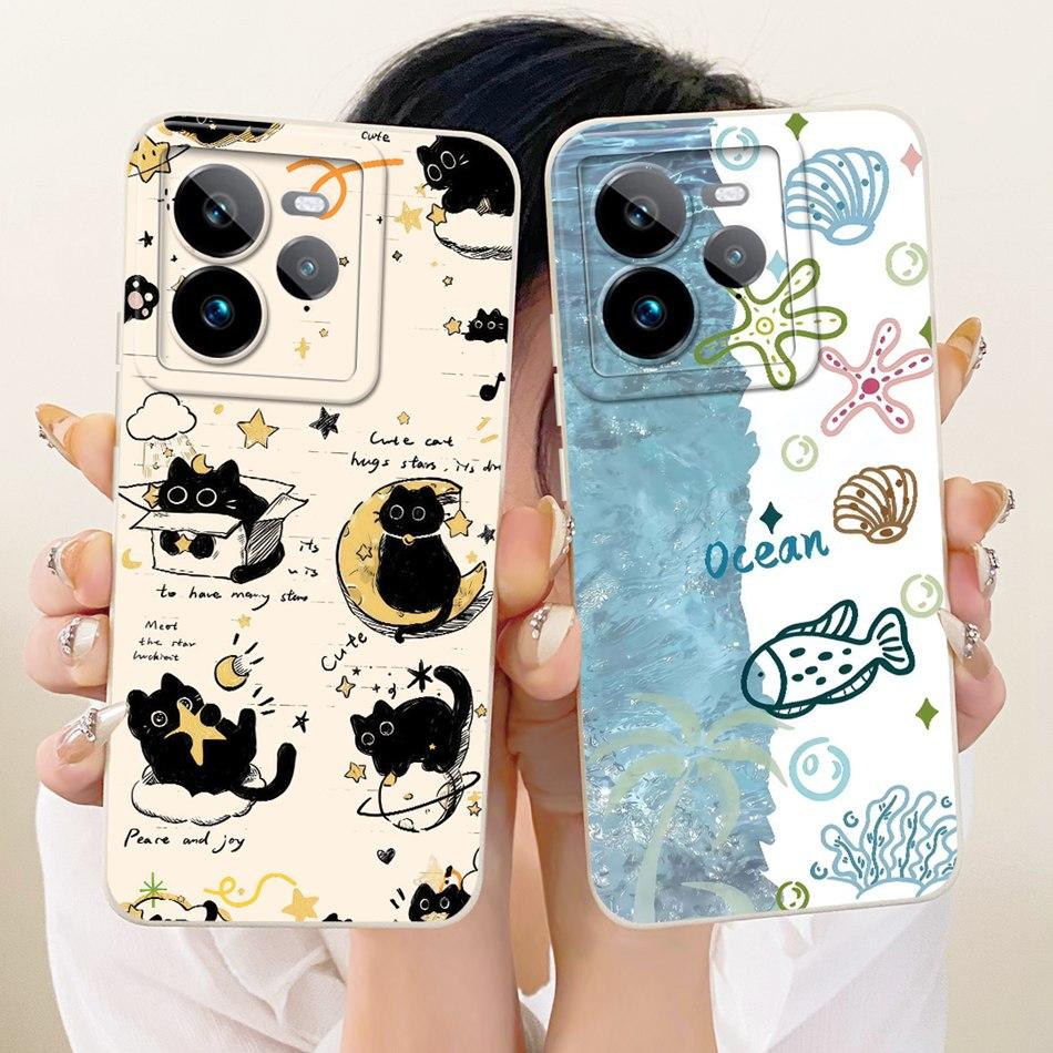 For Realme GT 7 Pro Cute Cat Flower Cartoon Phone Case For Realme GT7 Pro RMX5010 Shockproof Soft Silicone Covers Bumpers