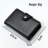 Men's RFID Anti-theft Carbon Fiber Card Holder with Automatic Pop-up Mechanism