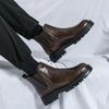 Herren formelle Stiefel Modischer britischer Gentleman-Stil Täglich Freizeit Geschäft Büro Party Motorrad Dicksohlige Schwarze Schuhe