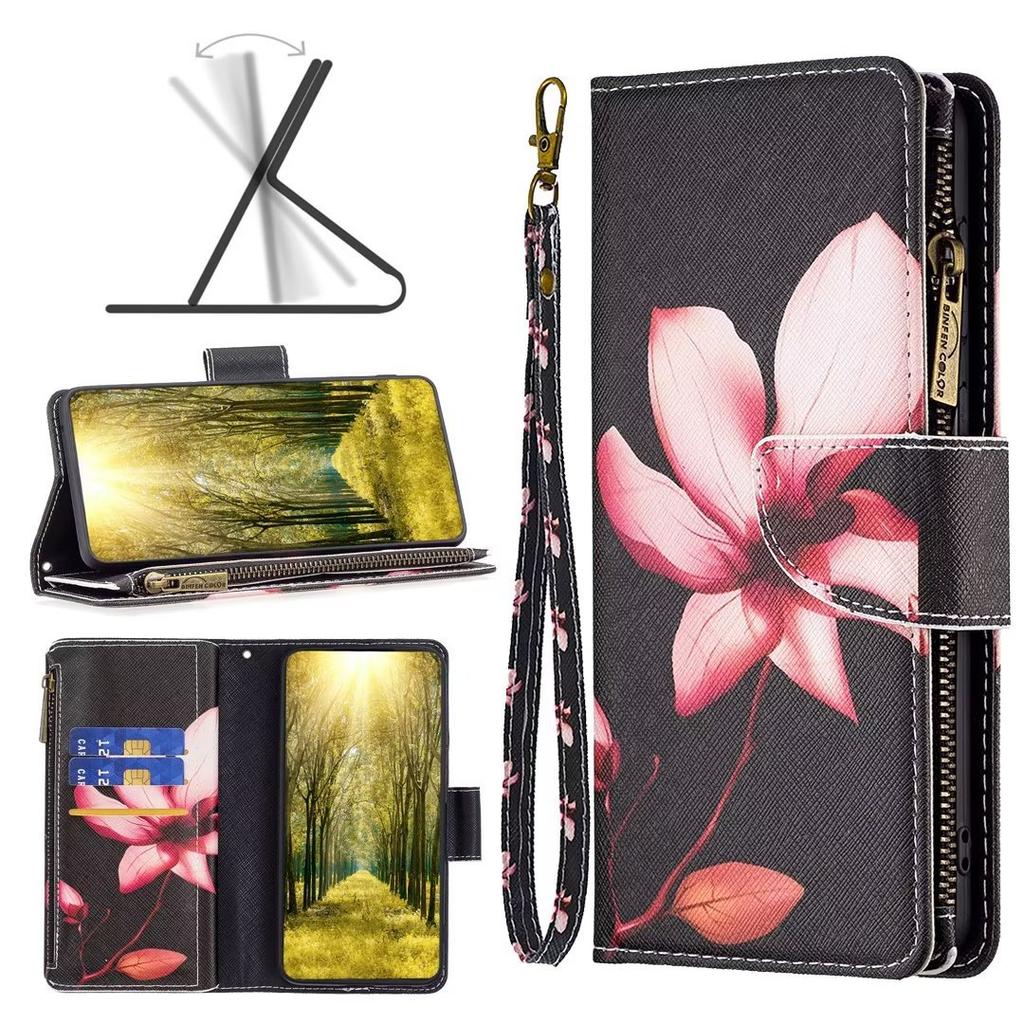 Applicable to Samsung S25 mobile phone leather case A34 painted zipper card wallet protective case Redmi Note12