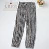 Women's Foreign Orders Knitting Print Loose High Waist Home Pants Spring and Summer Thin Can Be Outwear Closed Exercise Casual Pants