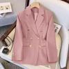 Women's Spring and Autumn Blazer Casual Loose Solid Color Jacket