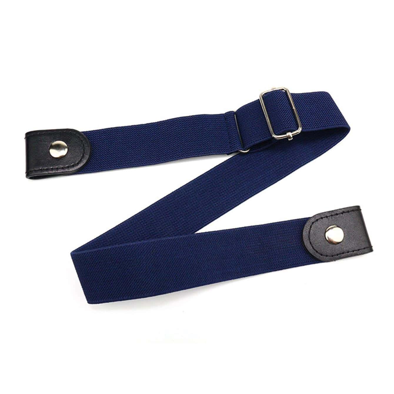 

Simple And Fashionable Men S Belt Elastic Lazy Man S Belt Women S Belt Neutral And Seamless Jeans Belt Adjustable Length темно-синий