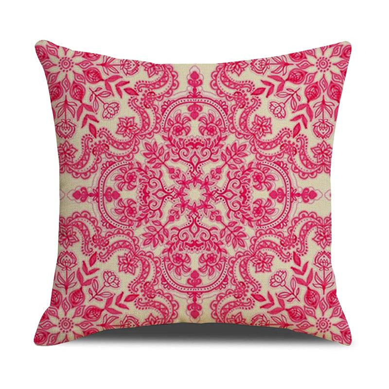 Retro Pattern Printed Cushion Pillow Cover Sofa Side Sleeping Household Products Linen Cushion Geometric Pattern