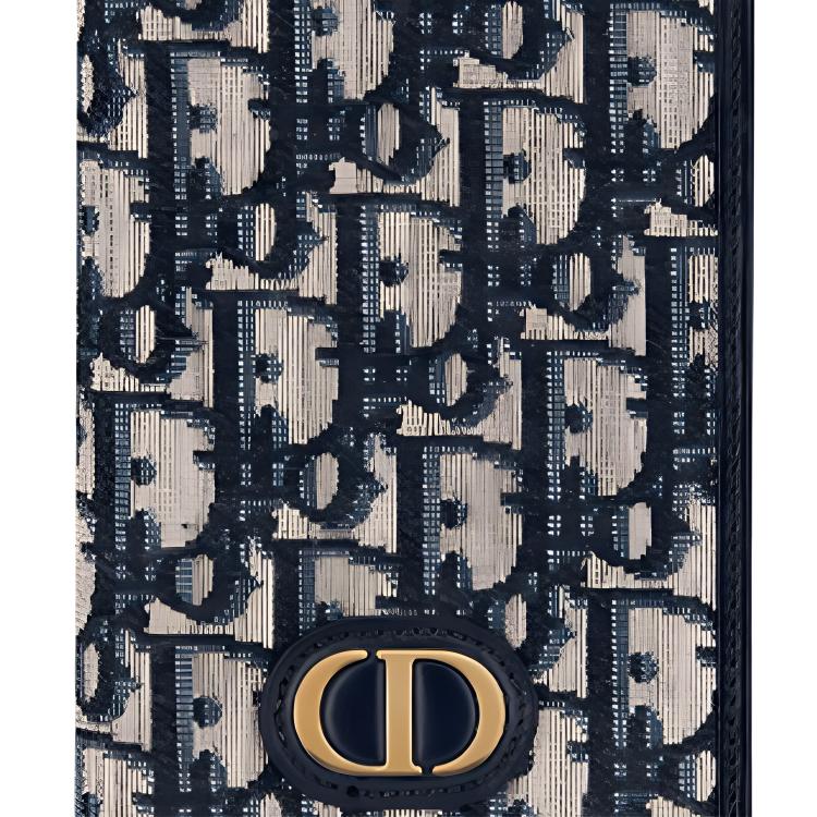 Dior 30 Montaigne Logo Print Canvas Passport Holder Women accessories Blue S2095UTZQ-M928