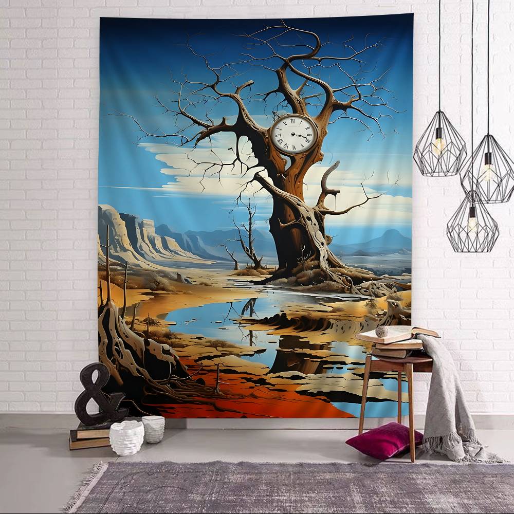 S-Salvador Dali Abstract Art Printed Large Wall Tapestry Cheap Hippie Wall Hanging Bohemian Wall Tapestries Mandala INS