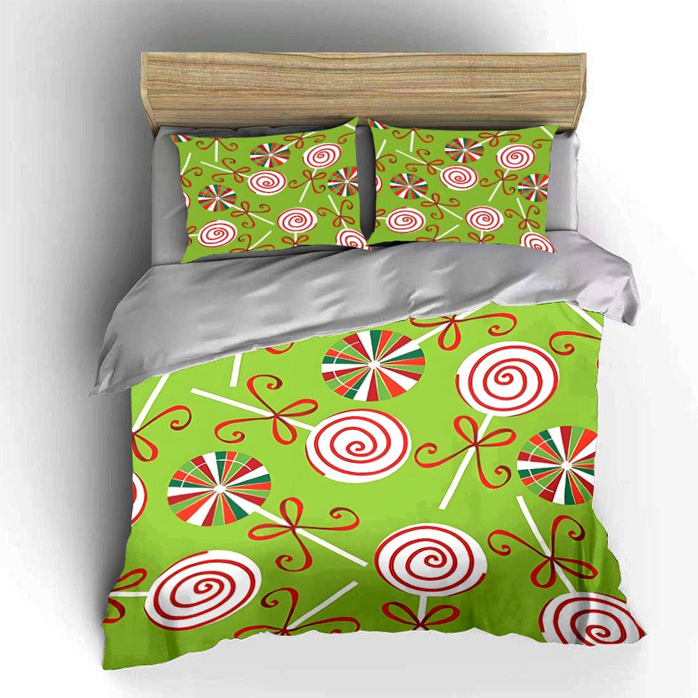 Festive Candy-Inspired Gift Wrap Set Exquisite three-piece bedding set gift for kids and adults