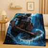 3D Kratos God of War Games Cartoon Gamer Flannel Blanket,Ultra Soft Warm Plush Throw for Home Bedroom Bed Sofa Cover Picnic Kids